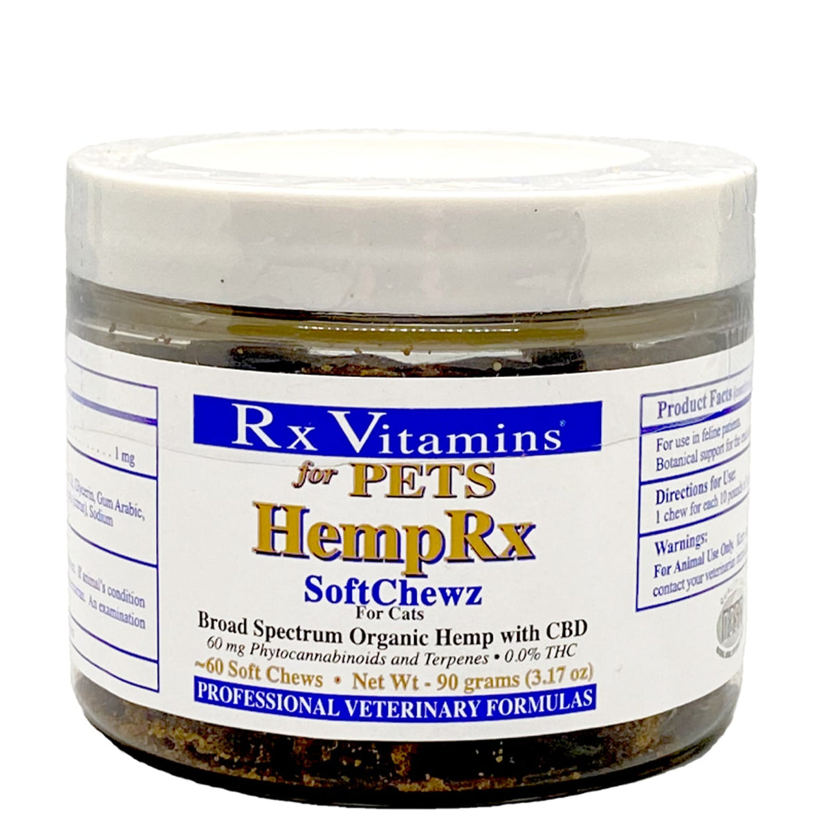 RX Vitamins for Pets HempRx Soft Chewz for Cats Family Pet Nutrition