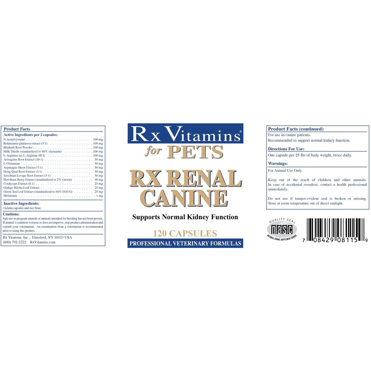 Pet Rx RX Vitamins for Pets Rx Renal Canine – Family Pet Nutrition