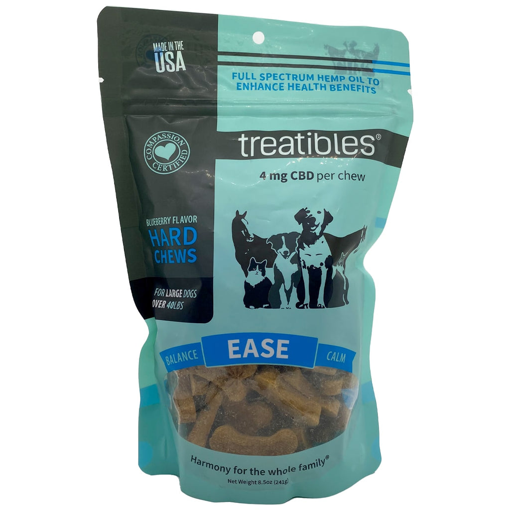 Treatibles Organic Blueberry Hard Chews for Large Dogs - front
