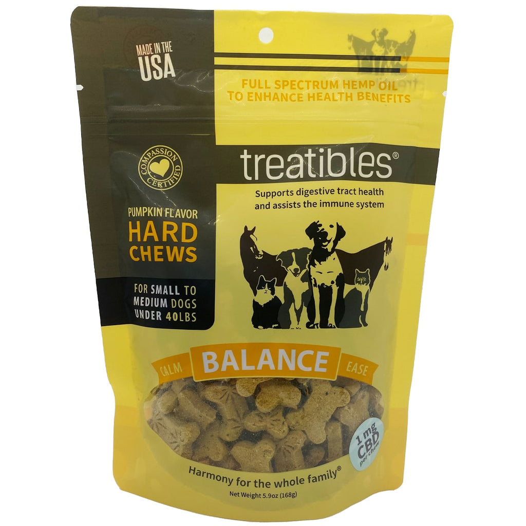 Treatibles Organic Pumpkin Hard Chews for Small-Medium Dogs -front